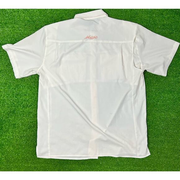MOJO Fishing Shirt Mens Sz MED White/Pink Outdoor Performance PFG Button Up - Picture 6 of 7